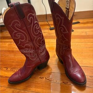 Red Leather Cowboy Boots